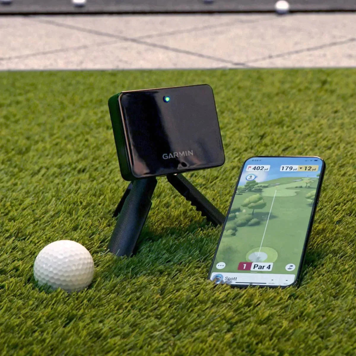 Spornia Golf Simulator Bundle #11: SPG-8 Net + 3D Pro Turf Teaching Mat + Garmin Approach® R10