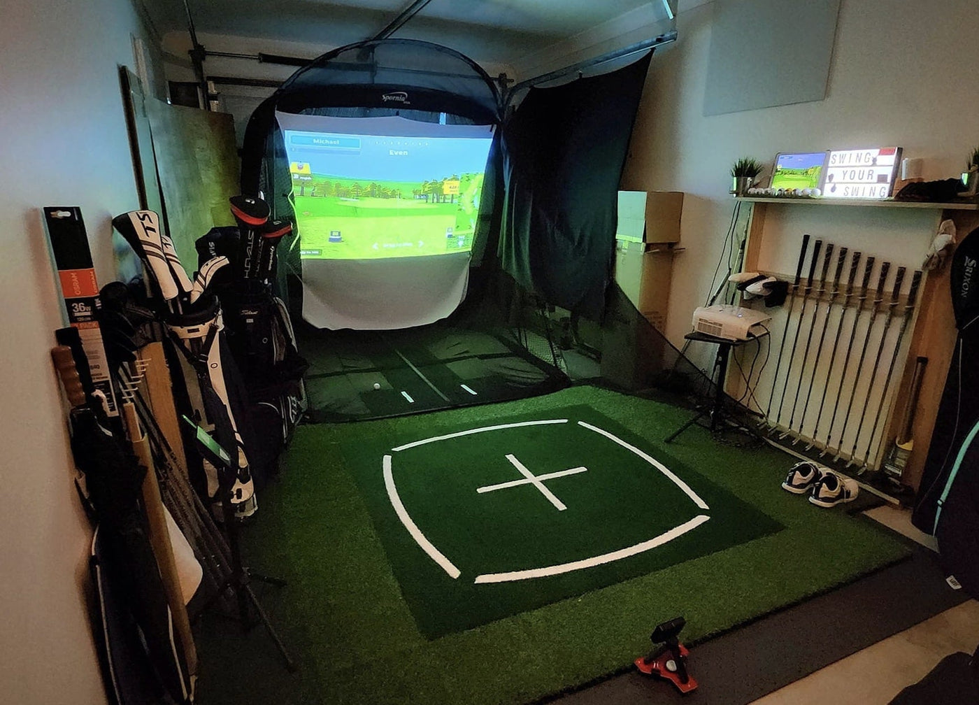 Spornia Golf Simulator Bundle C: SPG-8 Net + Garmin Approach® R10