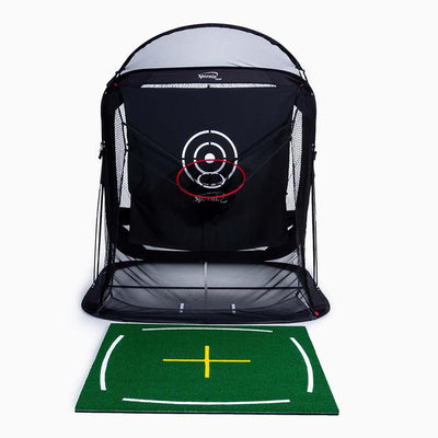 Spornia Golf Simulator Bundle #1: SPG-7 Net + Spornia Academy Commercial Golf Mat + Garmin Approach® R10