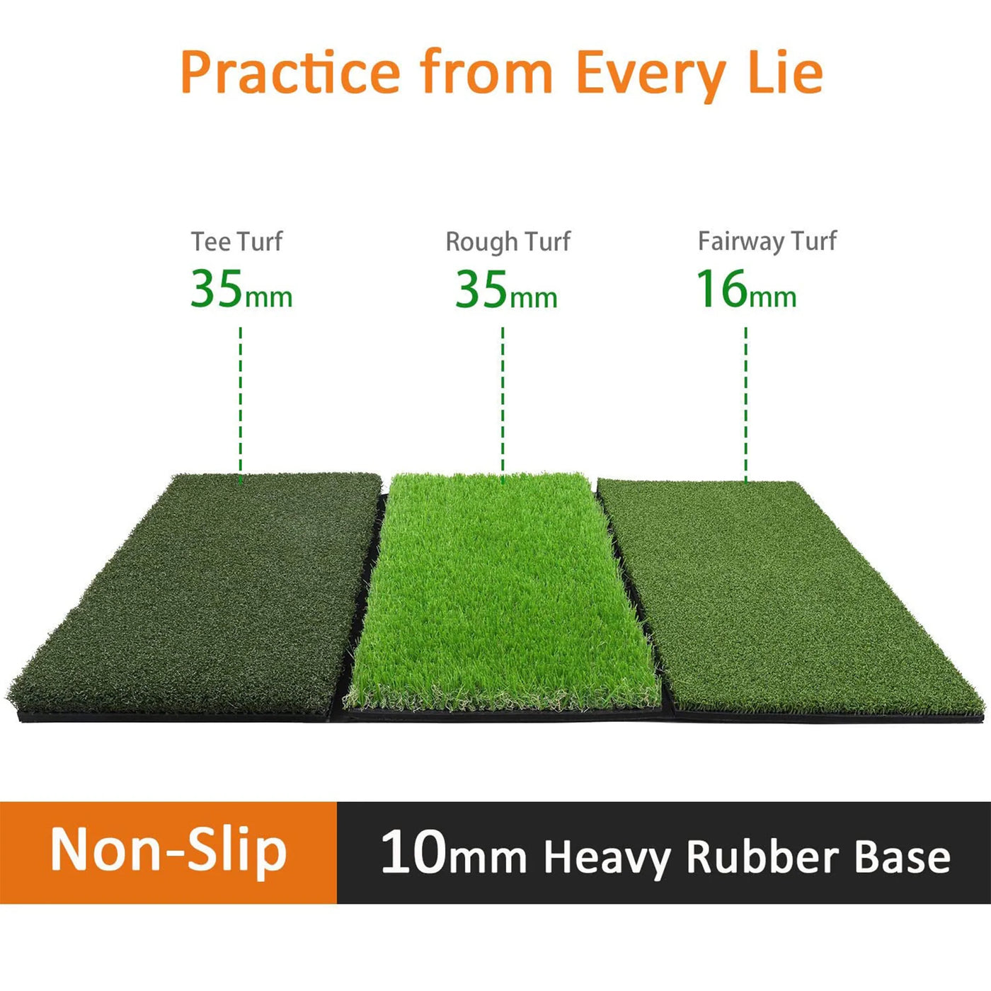 Spornia Pop-Up Golf Chipping & Pitching Net + Tri Turf Mat Bundle